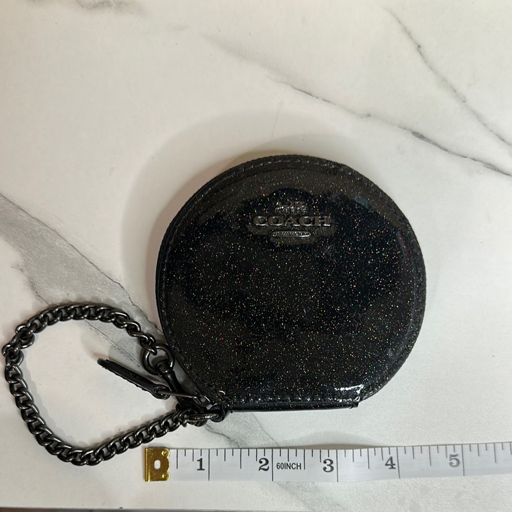 Coach Black Sparkle Coin Pouch